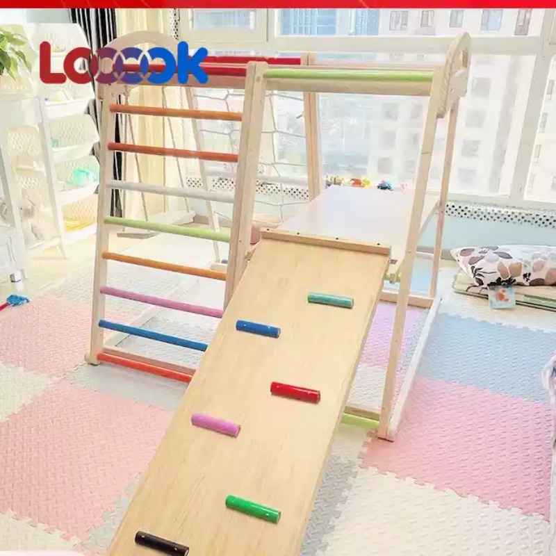 Home Gym For Toddlers - Set Multifunzionale in Legno per Arrampicata