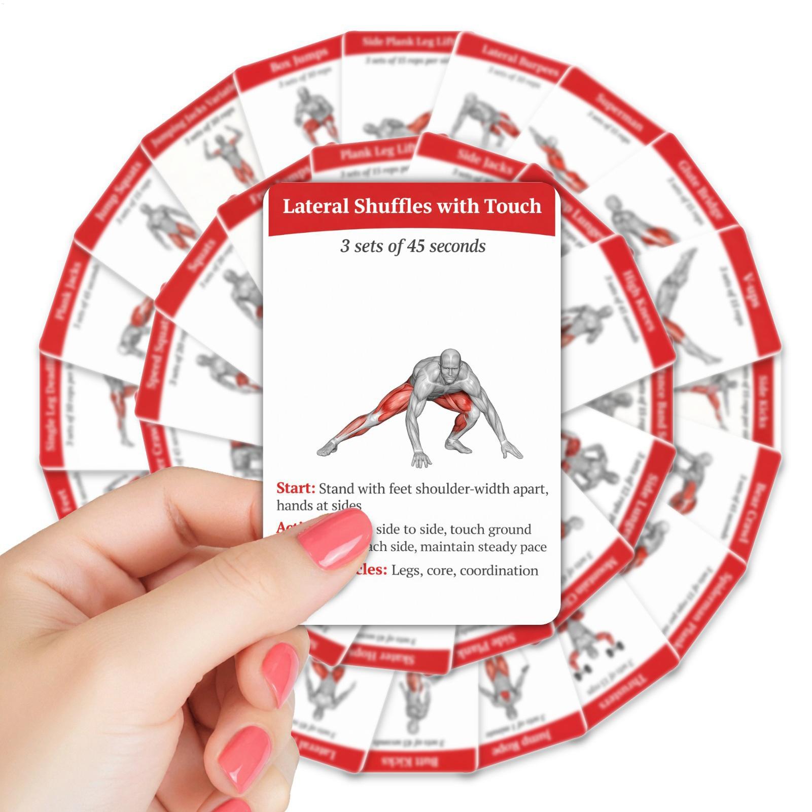 Home Gym Outfit - Set di Carte per Esercizi, 36