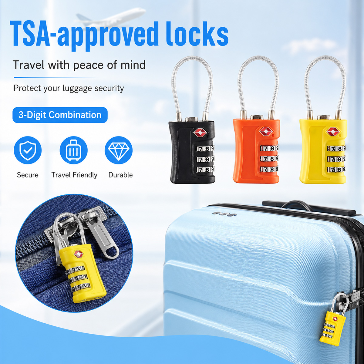 Home Gym Necessities - Lucchetto TSA Approvato con Combinazione a