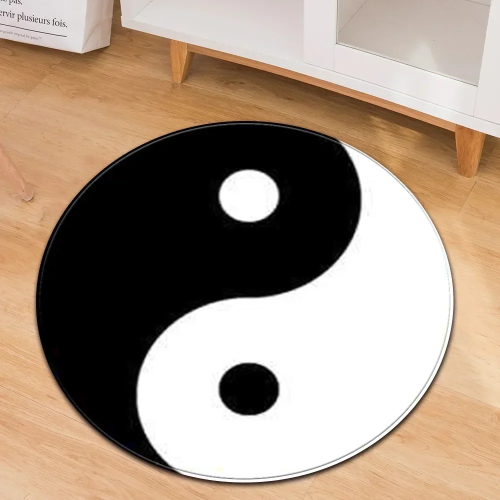 Home Gym On Carpet - Yin Yang Taiji Tappeto rotondo Fiore