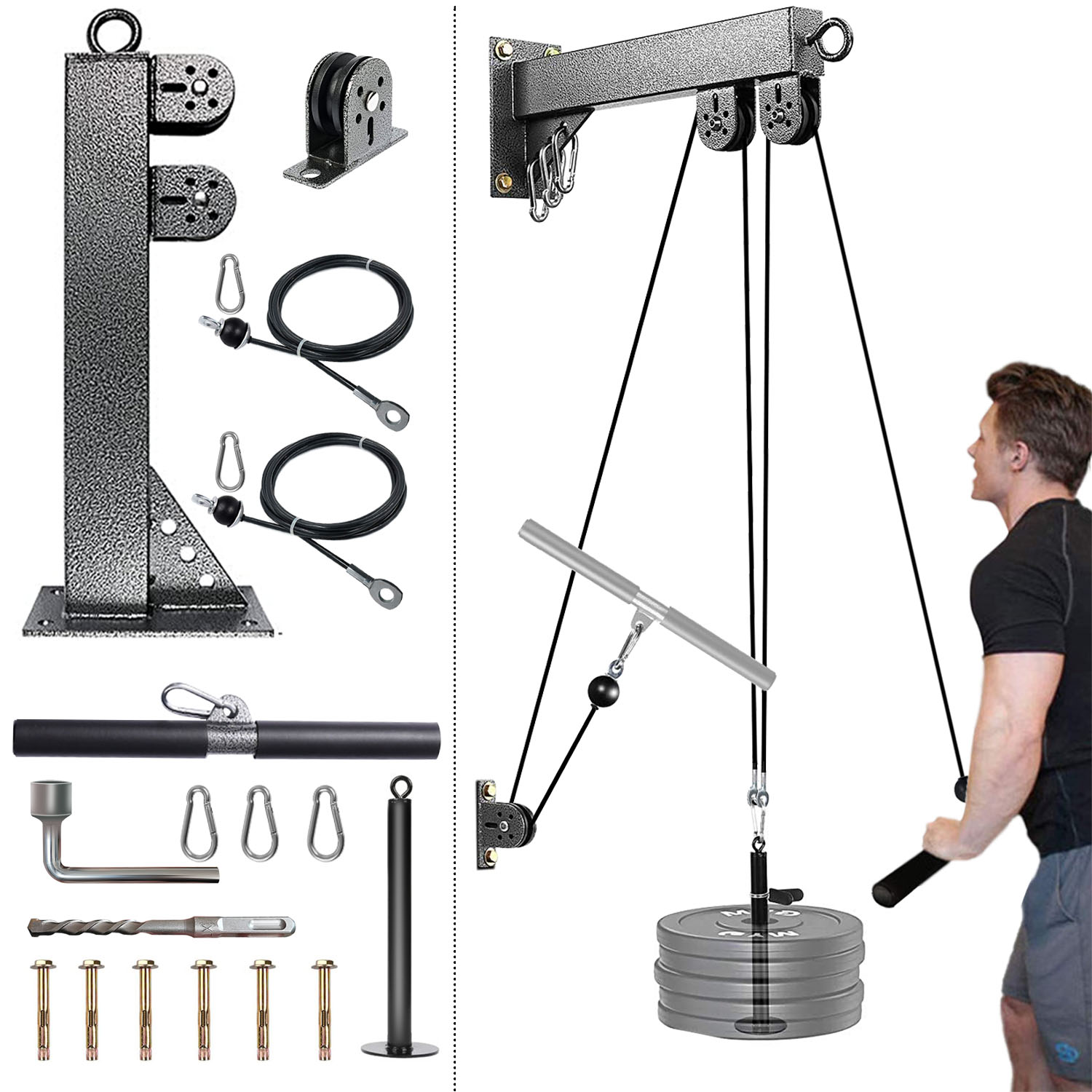 Home Gym Cable Pulley System - Sistema di pulegge per montaggio a
